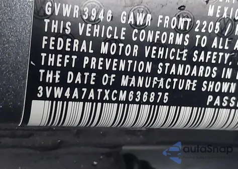 2012 Volkswagen Beetle 2.0T из США, поврежденный, VIN 3VW4A7ATXCM636875